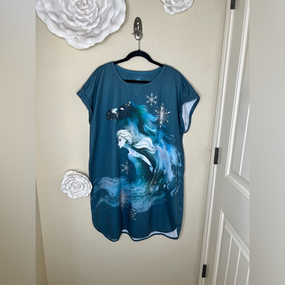 NTM: Disney Greenish Blue Frozen 2 Elsa & The Nokk Nightgown Size XL/2XL - Picture 2 of 13